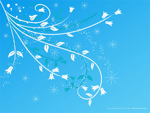 Wallpaper-blue-swirls-flowers-snowflakes in Beautiful Christmas Pictures and Creative Christmas Designs