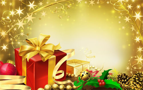 Wallpaper-christmas-presents-gold in Beautiful Christmas Pictures and Creative Christmas Designs