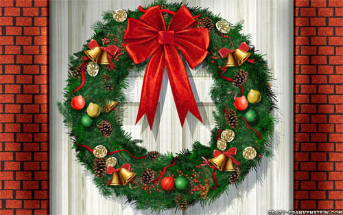 Wallpaper-christmas-wreath in Beautiful Christmas Pictures and Creative Christmas Designs