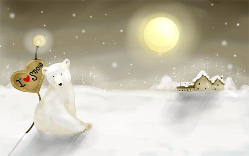 Wallpaper-winter-landscape-polar-bear-snow in Beautiful Christmas Pictures and Creative Christmas Designs
