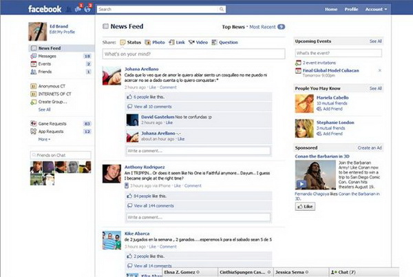 Facebook layout