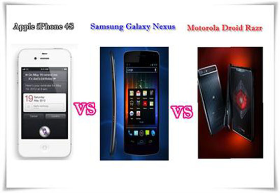 iPhone 4S vs. Galaxy Nexus vs. Droid R