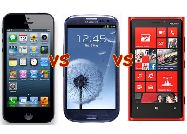 iPhone 5 vs. Galaxy S 3 vs. Nokia Lumia 920
