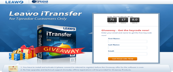 Tipradar giveaway of Leawo iTransfer
