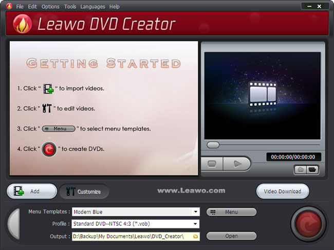 open Leawo DVD Creator.