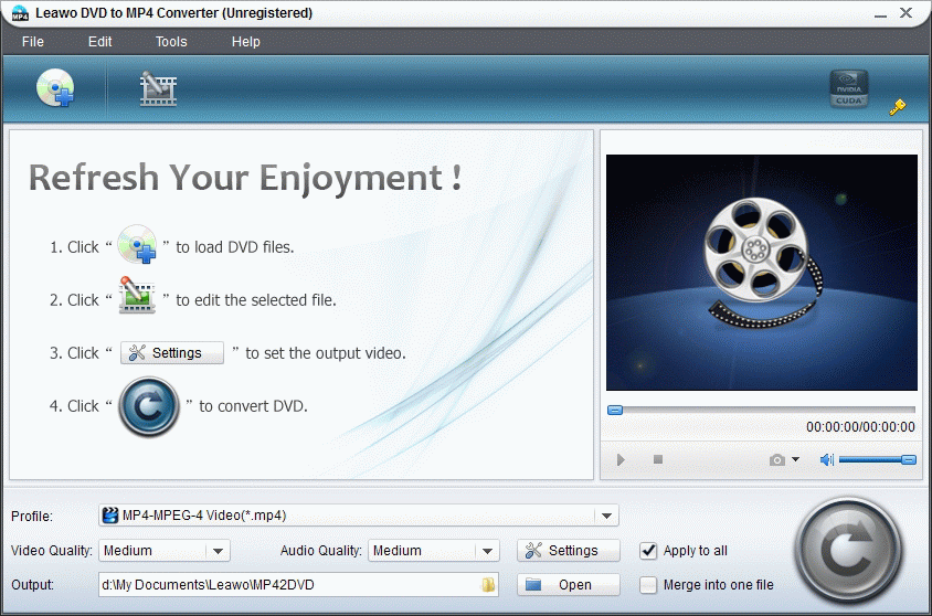 Leawo DVD to MP4 Converter Screenshot