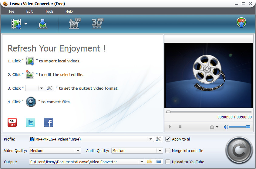 A fully free video to FLV and MP4 converter