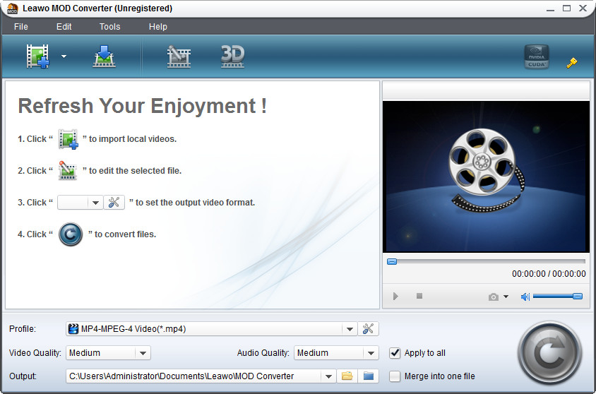 Screenshot of Leawo MOD Converter Leawo MOD Converter screenshot