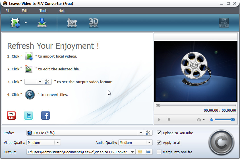 Screenshot of Leawo Video to FLV Converter Leawo Video to FLV Converter screenshot