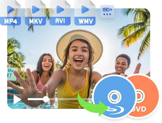 Smoothly Burn Blu-ray/DVD from Videos of 180+ Formats