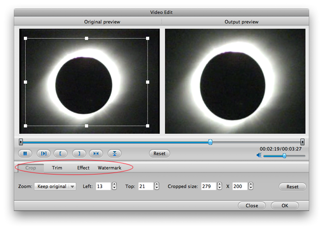 Converta vídeo eclipse solar no Mac