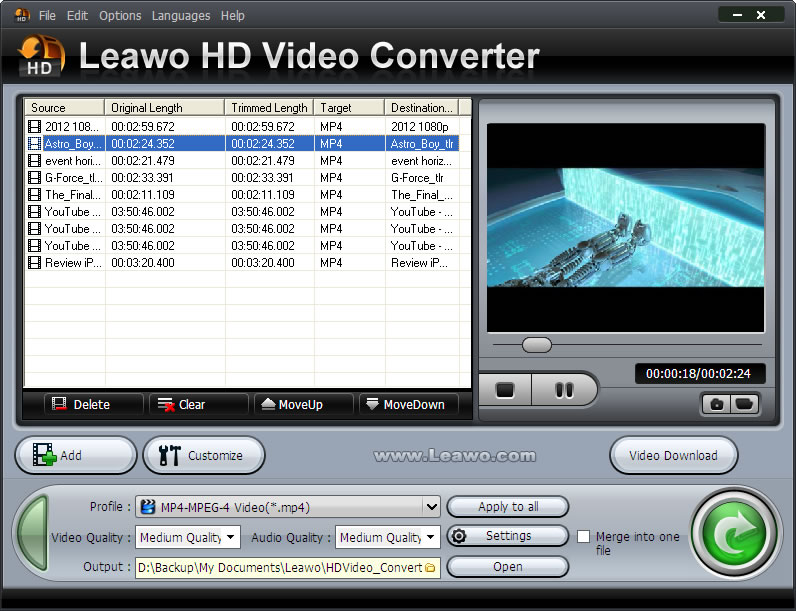 leawo hd video converter