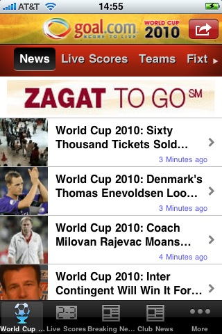 Free iPhone Apps for FIFA World Cup 2010