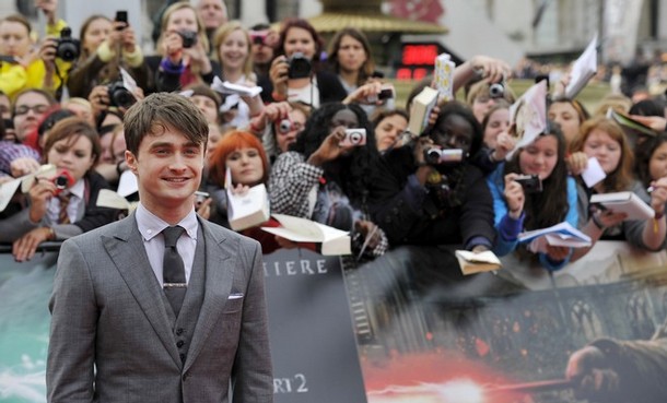 Actor Daniel Radcliffe arrives at the world premiere of "Harry Potter and the Deathly Hallows - Part 2" in Trafalgar Square, in central London