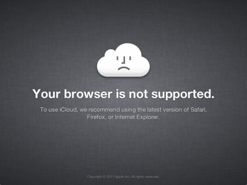 Browser Not Supported by iCloud