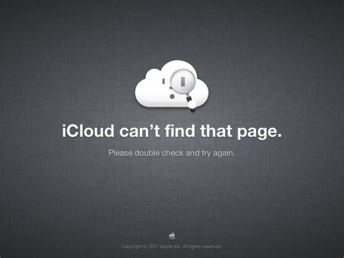 iCloud can't find that page