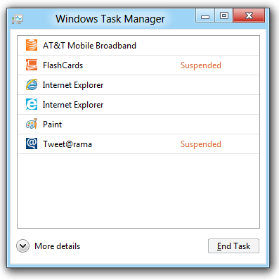 Windows 8 task manager simple
