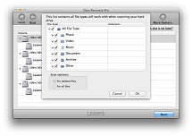 Select disk and files