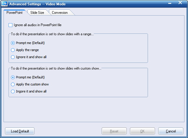 Configuraciones avanzadas para convertir PowerPoint a video