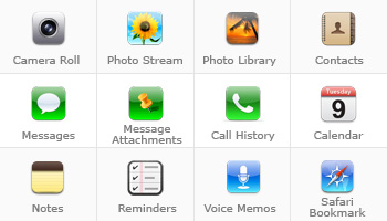 Récupérer 12 types de tous les iPhone, iPad et iPod touch données