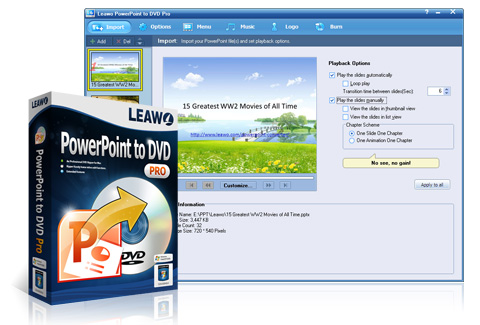 Leawo PowerPoint to DVD Pro - convert PowerPoint to DVD with DVD menu, burn PPT  presentation to DVD disc, professional PowerPoint to DVD video converter.