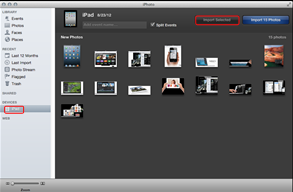 Import iPad 4 photos into iPhoto