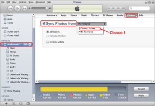 Photos from iPod 4 to iPod 5: Import photos from folder