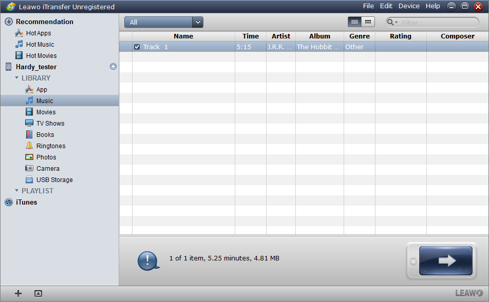 Choose the Music column and add files