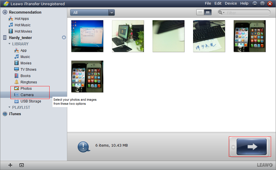 Select the Photos and Images You Want to Transfer Select the photos and images you want to transfer
