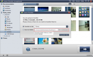 Depois de clicar no botão, aparecerá uma caixa de diálogo para você escolher o local do backup e iniciar a transferência.