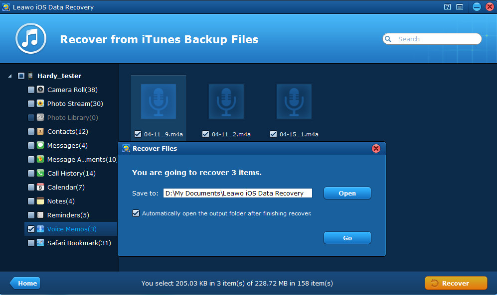 Part One Recover iPhone voice memos by extracting iTunes backup.