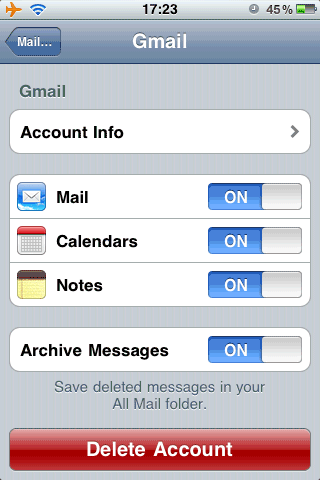 Récupérer notes iPhone à partir de Gmail