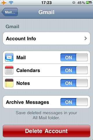 Recuperar iPhone notas de Gmail