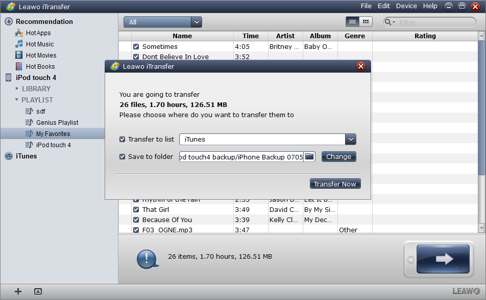 Transfer Settings Transfer Settings