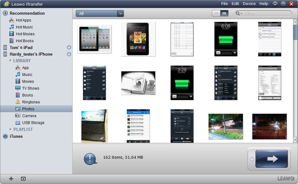 Execute o iTransfer e conecte dispositivos Execute o iTransfer e conecte dispositivos