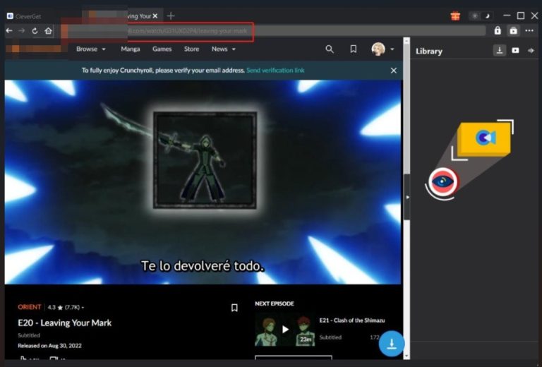 Play back crunchyroll video within CleverGet
