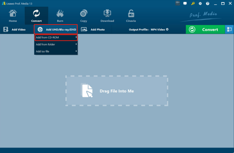 convert blu-ray add blu-ray disc
