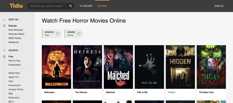 horror movie online