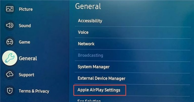 Enable AirPlay on Samsung TV