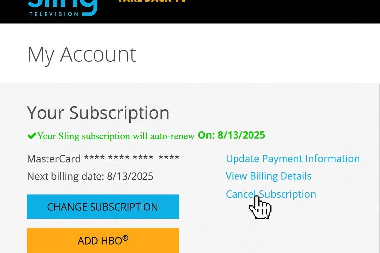 cancel sling tv on amazon