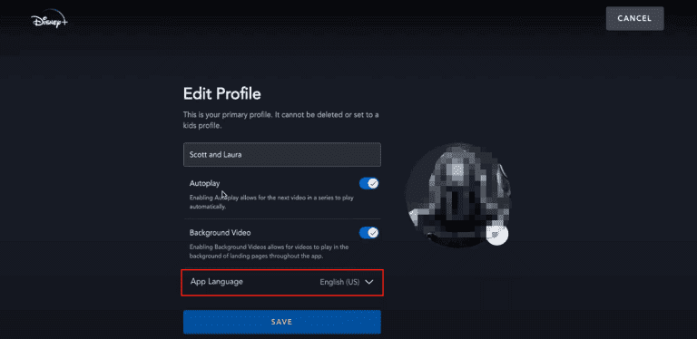 App-Sprache auf Disney Plus finden