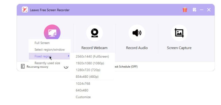 customized-screen-recording-interface-of-Leawo-Free-Screen-Recorder