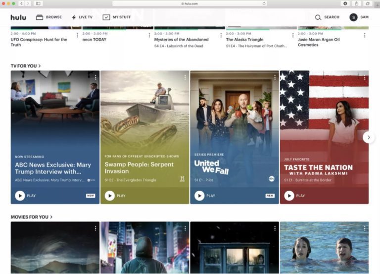 interface-of-selecting-shows-on-hulu