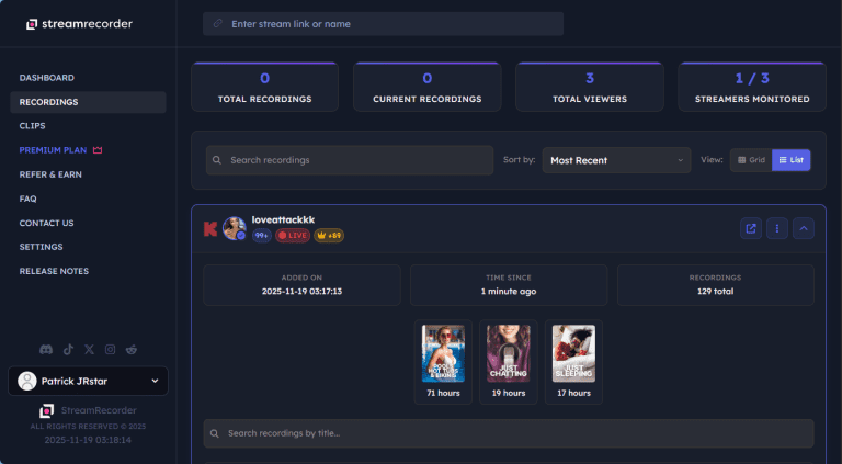 streamrecorder-real-feeback