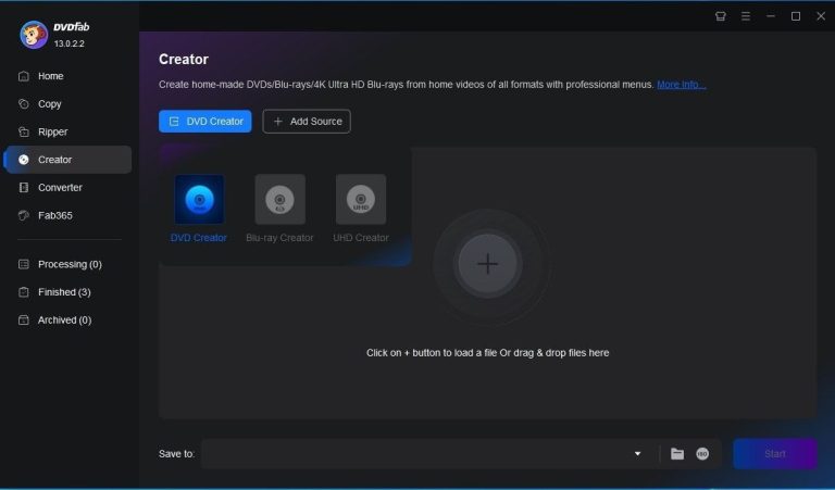 dvdfab dvd creator interface