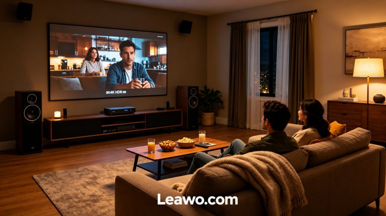 home theater with family
