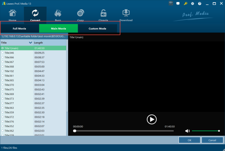 choose loading modes in leawo blu-ray ripper