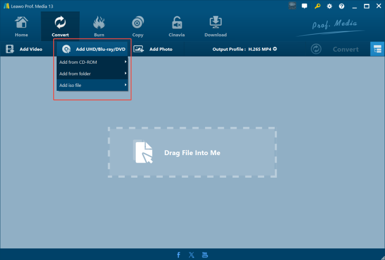 insert the disc in leawo blu-ray ripper