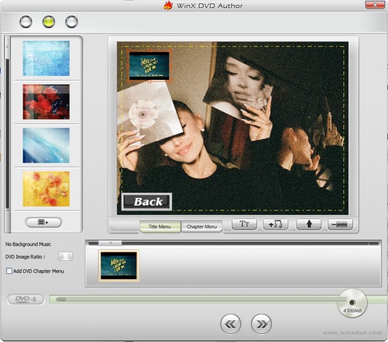 edit menu parameters in winx dvd author