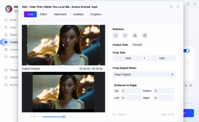 edit video content in dvdfab